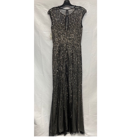 Adrianna Papell beaded Cap Sleeve Sweetheart Neck long Dress - Picture 3 of 8